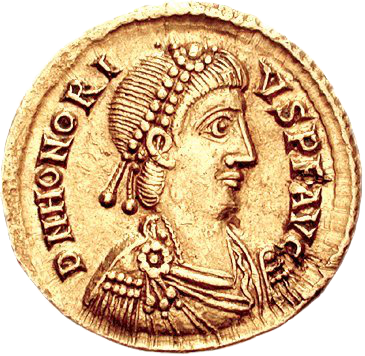 Pièce représentant Honorius